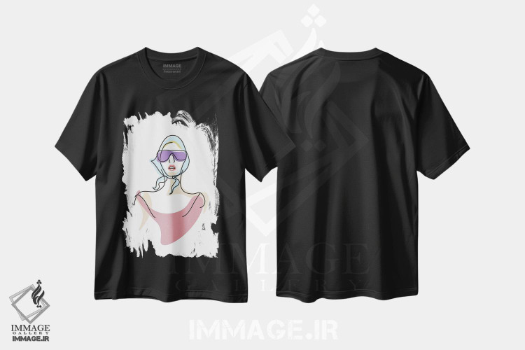 تیشرت طرح دار دختران خطی ۳، تزئینی اثر آرکتیک فریم | فروشگاه ایماژ