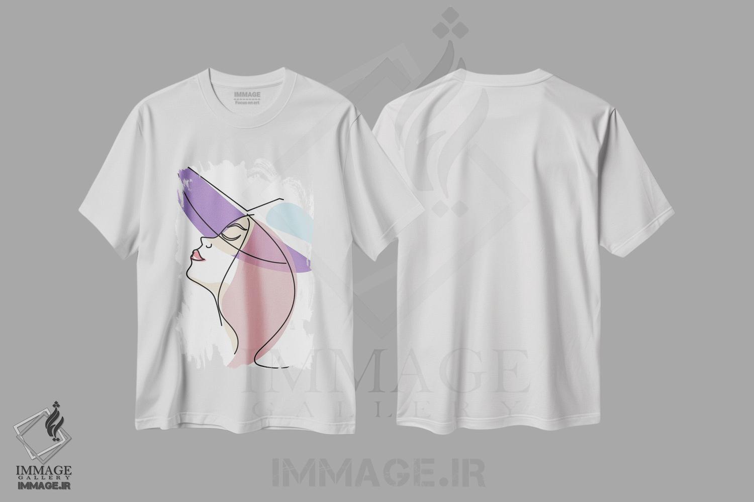 تیشرت طرح دار دختران خطی ۴، تزئینی اثر آرکتیک فریم | فروشگاه ایماژ