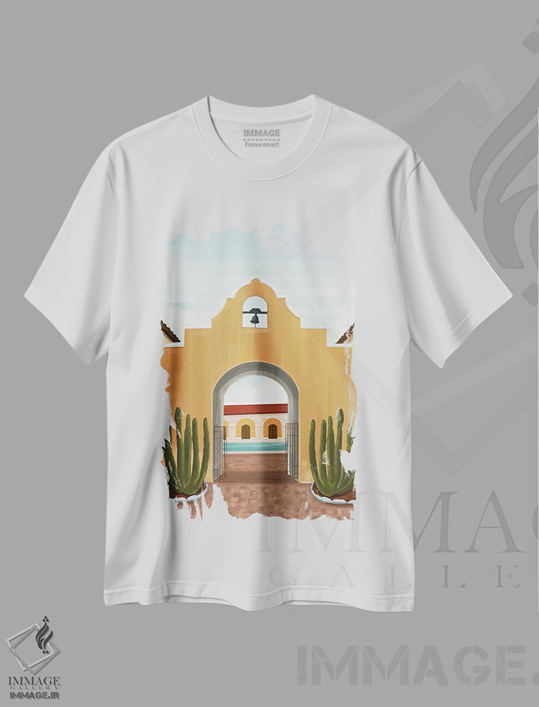 تیشرت طرح دار سفالینه ۴، دکور بوهمی اثر آرکتیک فریم | فروشگاه ایماژ