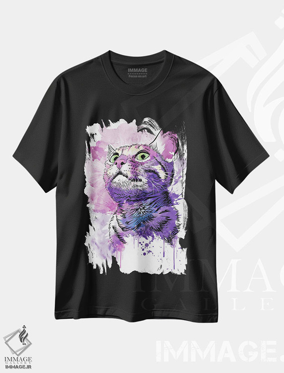 تیشرت طرح دار گربه، مدیوم اثر آنتونیو کامارنا | فروشگاه ایماژ