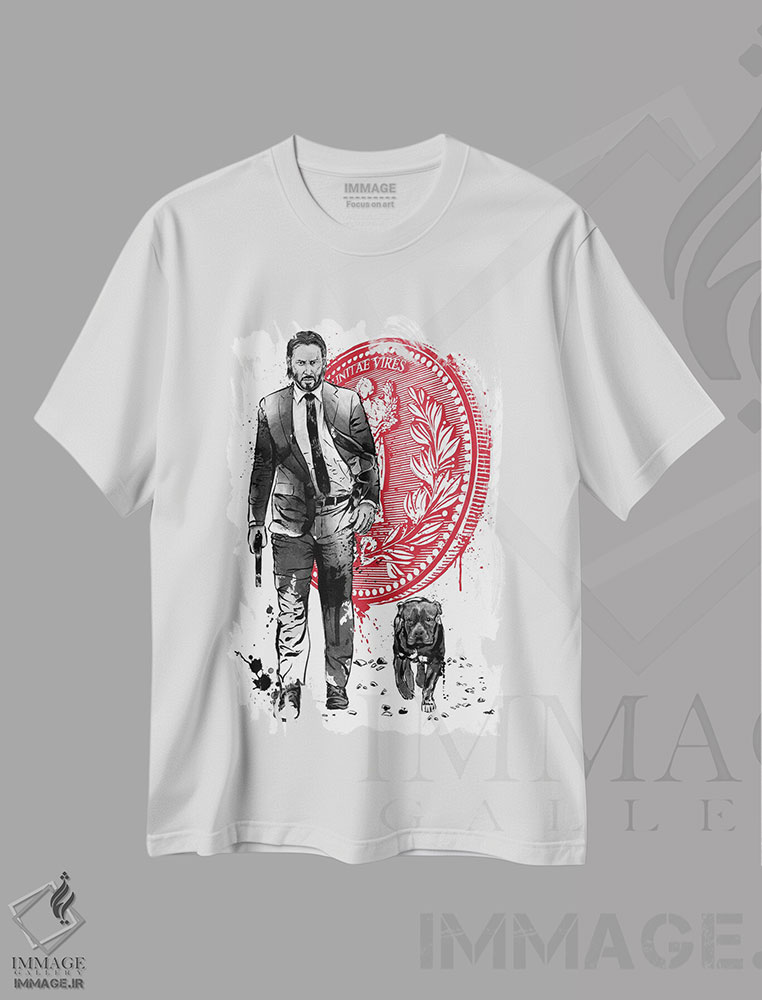 تیشرت طرح دار آدمکش تنها و کودک، هنر دیجیتال اثر آنتونیو کامارنا | فروشگاه ایماژ