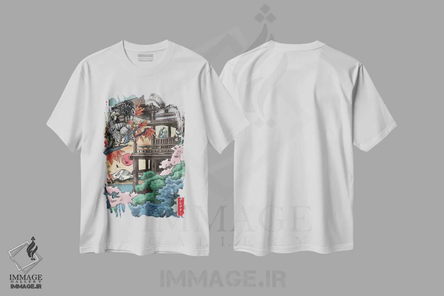 تیشرت طرح دار شکارچی جایزه در ژاپن، مدیوم اثر آنتونیو کامارنا | فروشگاه ایماژ