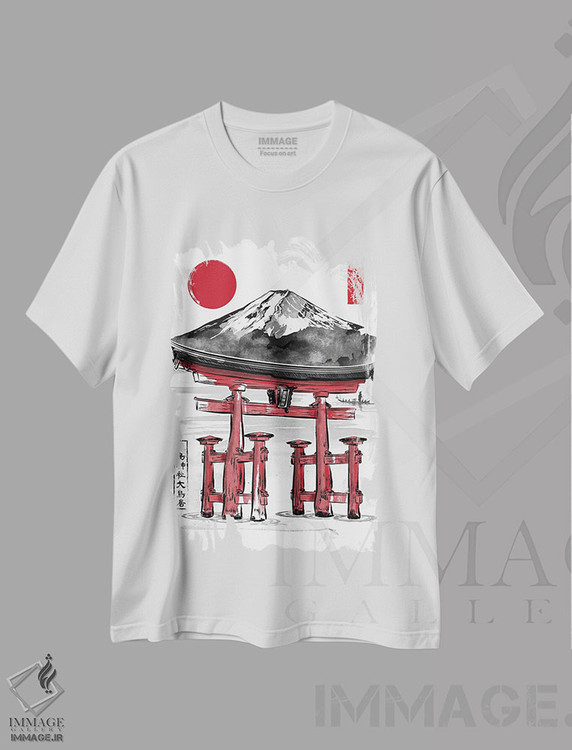 تیشرت طرح دار توری معبد ایتسوکوشیما، دکور آسیایی اثر آنتونیو کامارنا | immage.ir