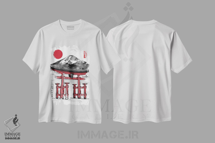 تیشرت طرح دار توری معبد ایتسوکوشیما، دکور آسیایی اثر آنتونیو کامارنا | immage.ir