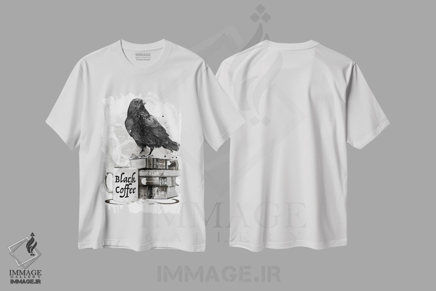 تیشرت طرح دار Raven And Poe,قهوه، کلاغ و پو، مدیوم اثر آنتونیو کامارنا | immage.ir