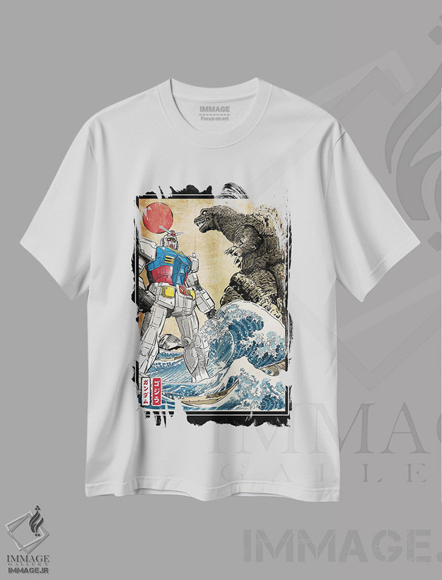 تیشرت طرح دار پادشاه هیولاها علیه گاندم، مدیوم اثر آنتونیو کامارنا | فروشگاه ایماژ