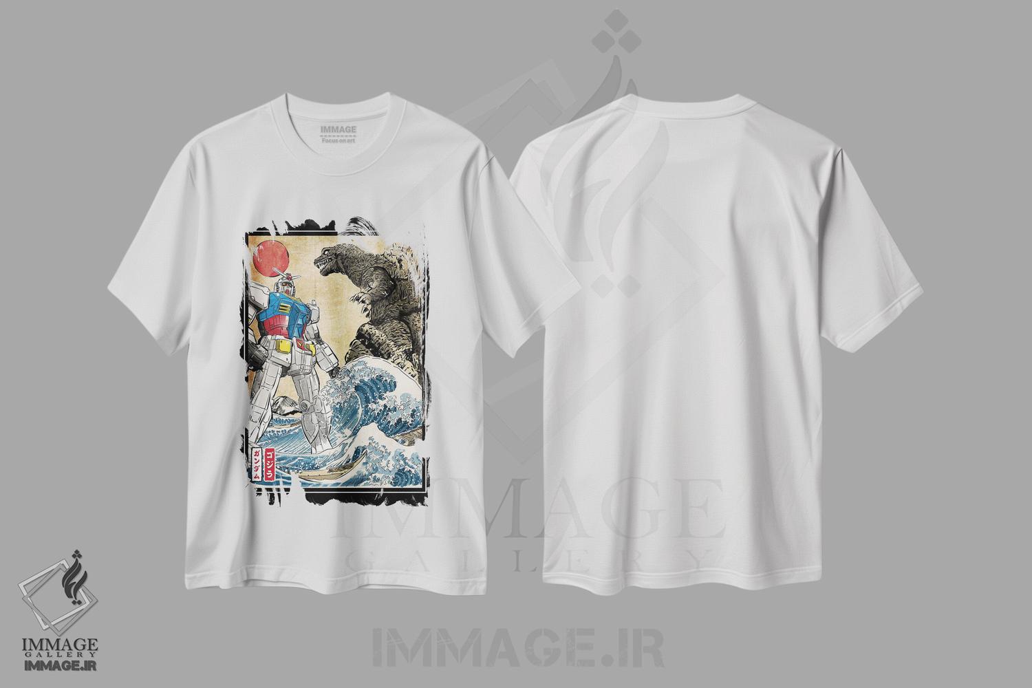 تیشرت طرح دار پادشاه هیولاها علیه گاندم، مدیوم اثر آنتونیو کامارنا | فروشگاه ایماژ