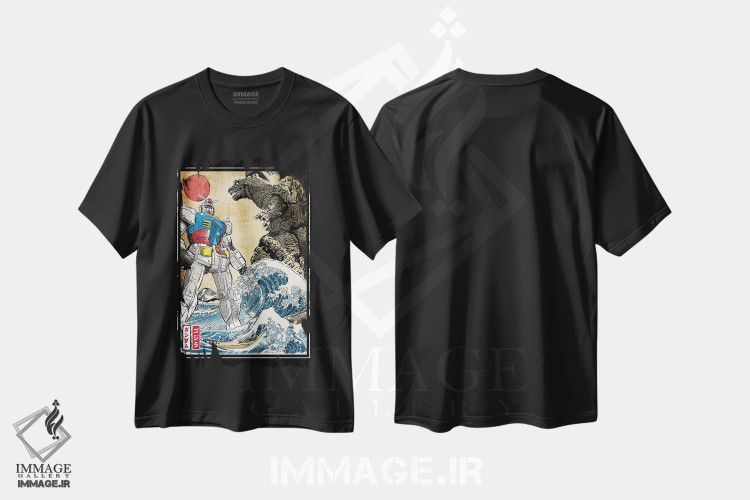 تیشرت طرح دار پادشاه هیولاها علیه گاندم، مدیوم اثر آنتونیو کامارنا | immage.ir
