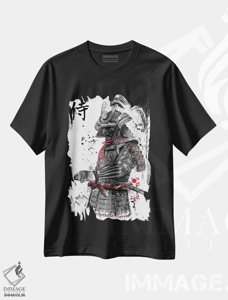 تیشرت طرح دار سامورایی، هنر دیجیتال اثر آنتونیو کامارنا | فروشگاه ایماژ