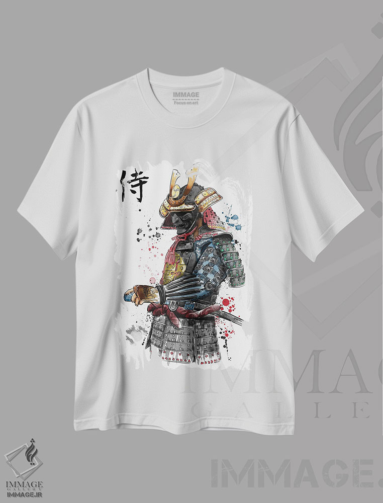 تیشرت طرح دار سامورایی، هنر دیجیتال اثر آنتونیو کامارنا | فروشگاه ایماژ