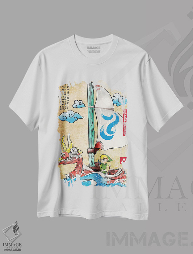 تیشرت طرح دار بادبان زن، هنر دیجیتال اثر آنتونیو کامارنا | فروشگاه ایماژ