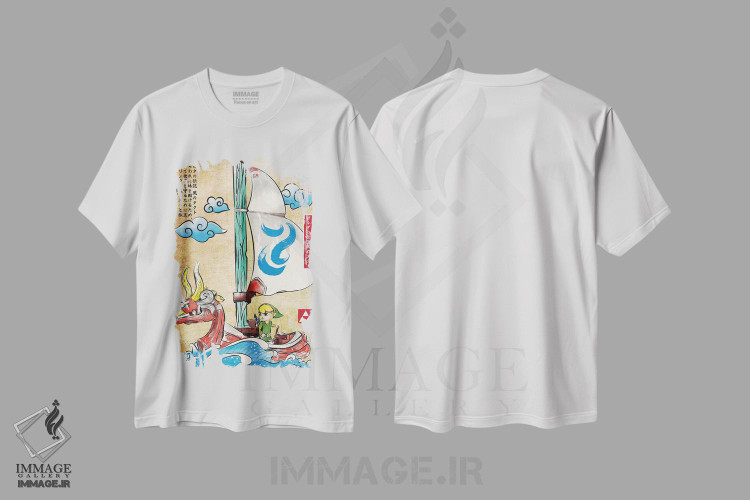 تیشرت طرح دار بادبان زن، هنر دیجیتال اثر آنتونیو کامارنا | فروشگاه ایماژ