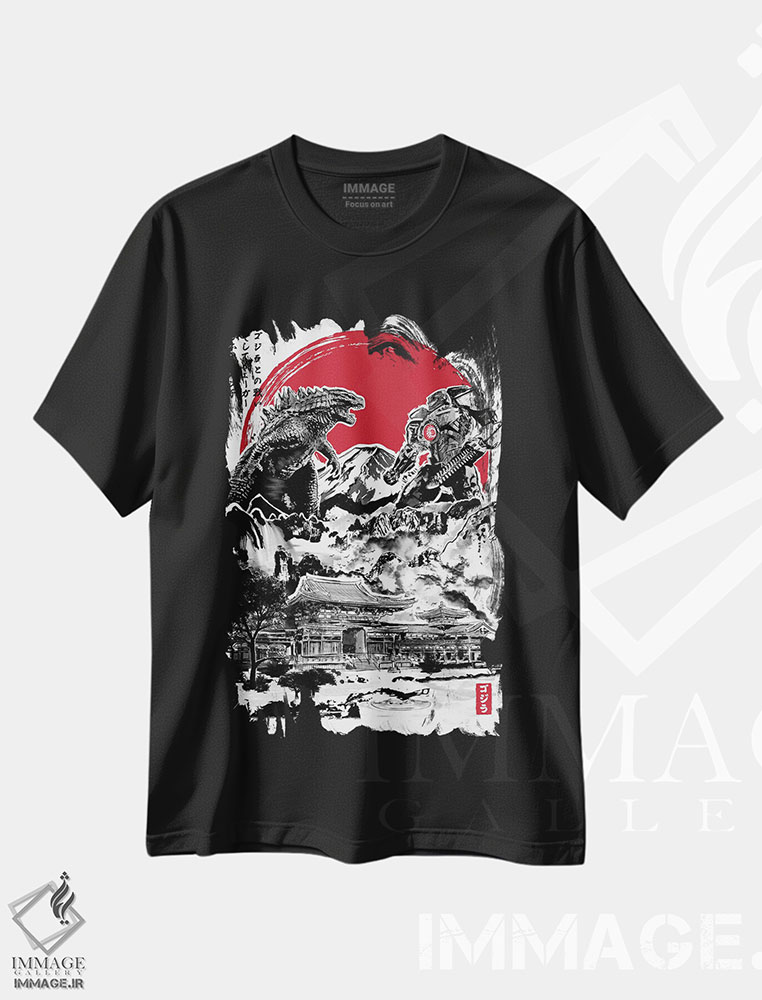 تیشرت طرح دار حمله به معبد ژاپنی، دکور آسیایی اثر آنتونیو کامارنا | immage.ir