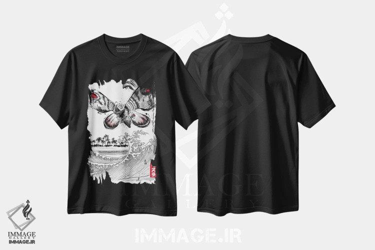 تیشرت طرح دار ظهور پروانه غول پیکر، دکور آسیایی اثر آنتونیو کامارنا | immage.ir