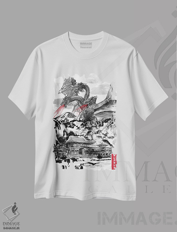 تیشرت طرح دار ظهور پادشاه وحشت، دکور آسیایی اثر آنتونیو کامارنا | فروشگاه ایماژ
