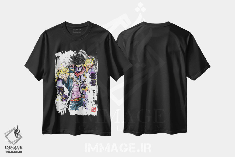 تیشرت طرح دار ماجراجویی عجیب با رنگ آب، انیمه اثر آنتونیو کامارنا | فروشگاه ایماژ