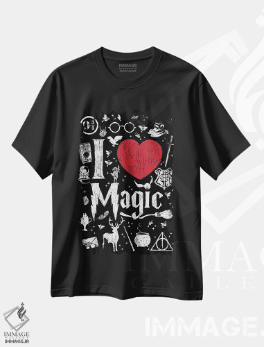 تیشرت طرح دار من عاشق جادو هستم، هنر دیجیتال اثر آنتونیو کامارنا | فروشگاه ایماژ