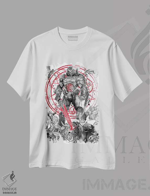 تیشرت طرح دار پیاده روی جهنمی، هنر دیجیتال اثر آنتونیو کامارنا | immage.ir