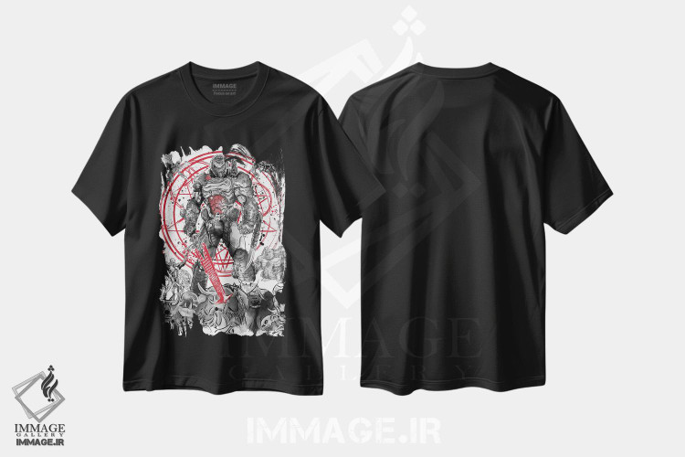 تیشرت طرح دار پیاده روی جهنمی، هنر دیجیتال اثر آنتونیو کامارنا | فروشگاه ایماژ