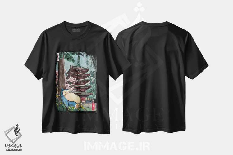 تیشرت طرح دار چرت زدن در ژاپن، هنر دیجیتال اثر آنتونیو کامارنا | فروشگاه ایماژ