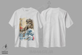 تیشرت طرح دار تی رکس در ژاپن، هنر دیجیتال اثر آنتونیو کامارنا | فروشگاه ایماژ