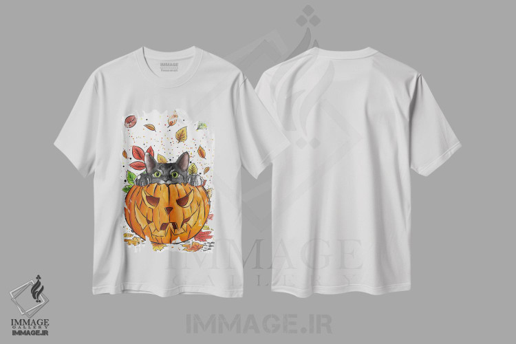 تیشرت طرح دار گربه کنجکاو، هنر دیجیتال اثر آنتونیو کامارنا | immage.ir