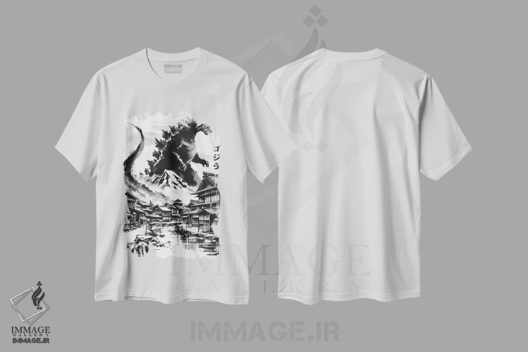 تیشرت طرح دار شاه در روستای ژاپنی، مدیوم اثر آنتونیو کامارنا | فروشگاه ایماژ