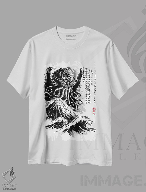 تیشرت طرح دار کهن سال بزرگ با نقاشی جوهری، دست نقاشی و طراحی دستی اثر آنتونیو کامارنا | immage.ir