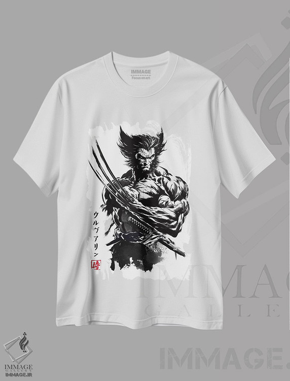 تیشرت طرح دار سامورایی جهش یافته به سبک سومیه، تزئینی اثر آنتونیو کامارنا | فروشگاه ایماژ