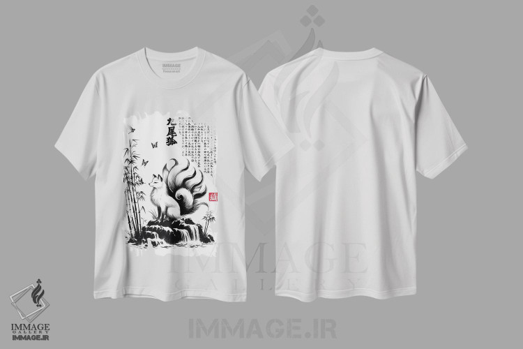 تیشرت طرح دار کیتسونه به سبک سومیه، دست نقاشی و طراحی دستی اثر آنتونیو کامارنا | immage.ir