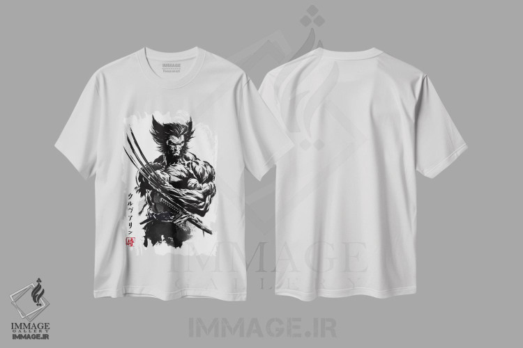 تیشرت طرح دار سامورایی جهش یافته به سبک سومیه، تزئینی اثر آنتونیو کامارنا | فروشگاه ایماژ