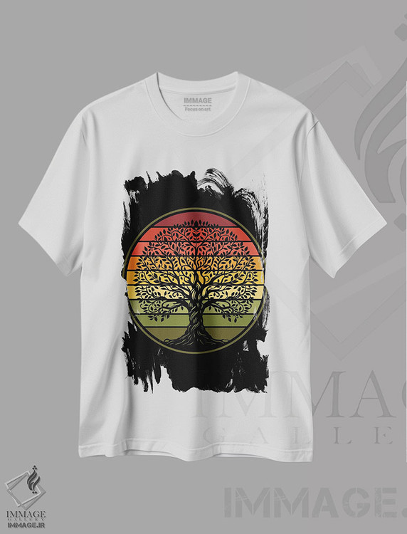 تیشرت طرح دار درخت زندگی پاییزی، تزئینی اثر آنتونیو کامارنا | فروشگاه ایماژ