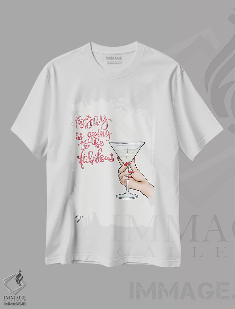 تیشرت طرح دار درخشان باش، دست نقاشی و طراحی دستی اثر آتلیه کنسولو | فروشگاه ایماژ