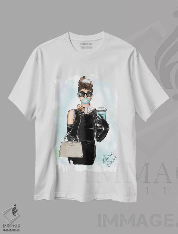 تیشرت طرح دار صبحانه در تیفانی، تزئینی اثر آتلیه کنسولو | فروشگاه ایماژ