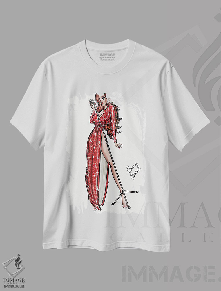 تیشرت طرح دار جسیکا ربیت، تزئینی اثر آتلیه کنسولو | immage.ir