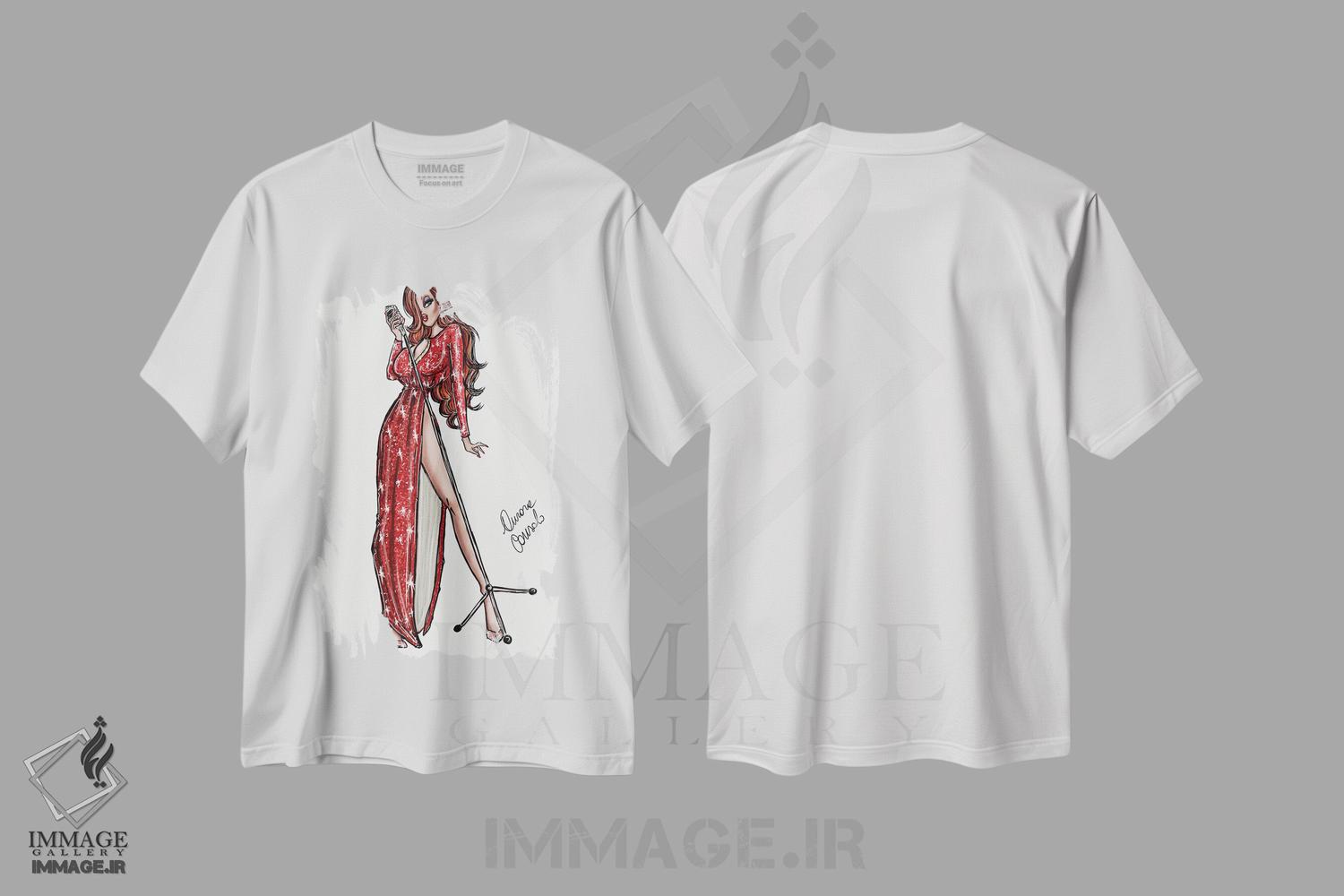 تیشرت طرح دار جسیکا ربیت، تزئینی اثر آتلیه کنسولو | immage.ir