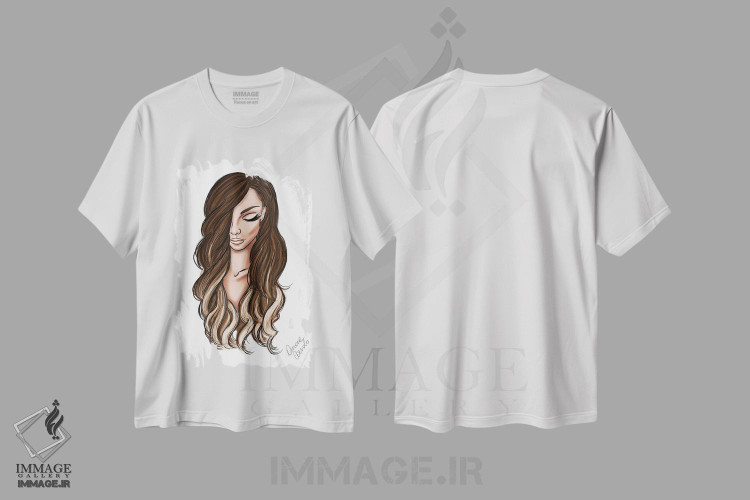 تیشرت طرح دار مو، دست نقاشی و طراحی دستی اثر آتلیه کنسولو | immage.ir
