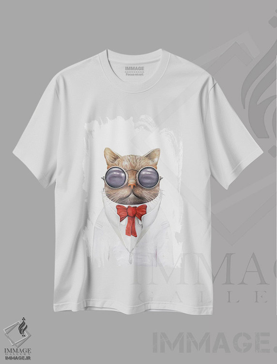 تیشرت طرح دار گربه ستاره ای، هنر دیجیتال اثر انیمال کرو | immage.ir