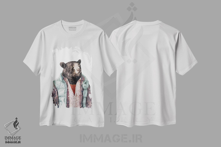 تیشرت طرح دار خرس سیاه سبز، هنر دیجیتال اثر انیمال کرو | فروشگاه ایماژ
