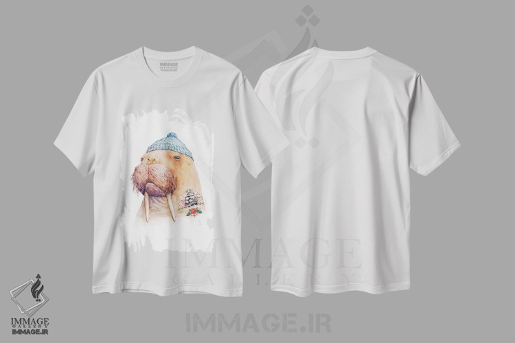 تیشرت طرح دار والروس خالکوبی شده، هنر دیجیتال اثر انیمال کرو | فروشگاه ایماژ