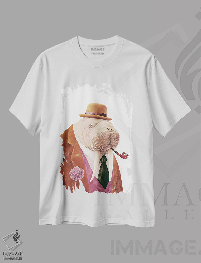 تیشرت طرح دار والروس، هنر دیجیتال اثر انیمال کرو | فروشگاه ایماژ
