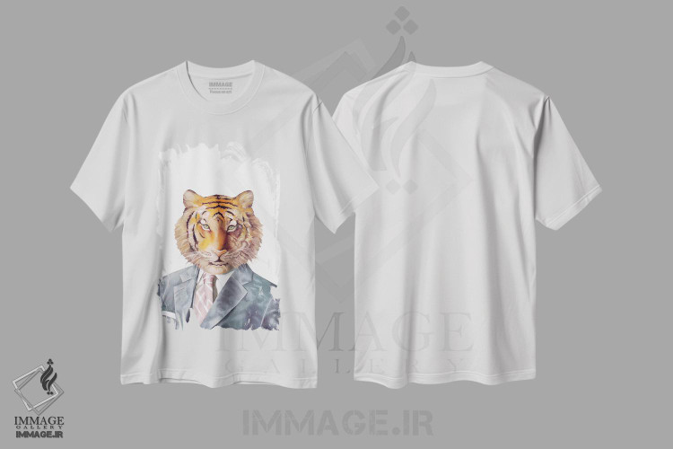 تیشرت طرح دار ببر، هنر دیجیتال اثر انیمال کرو | فروشگاه ایماژ