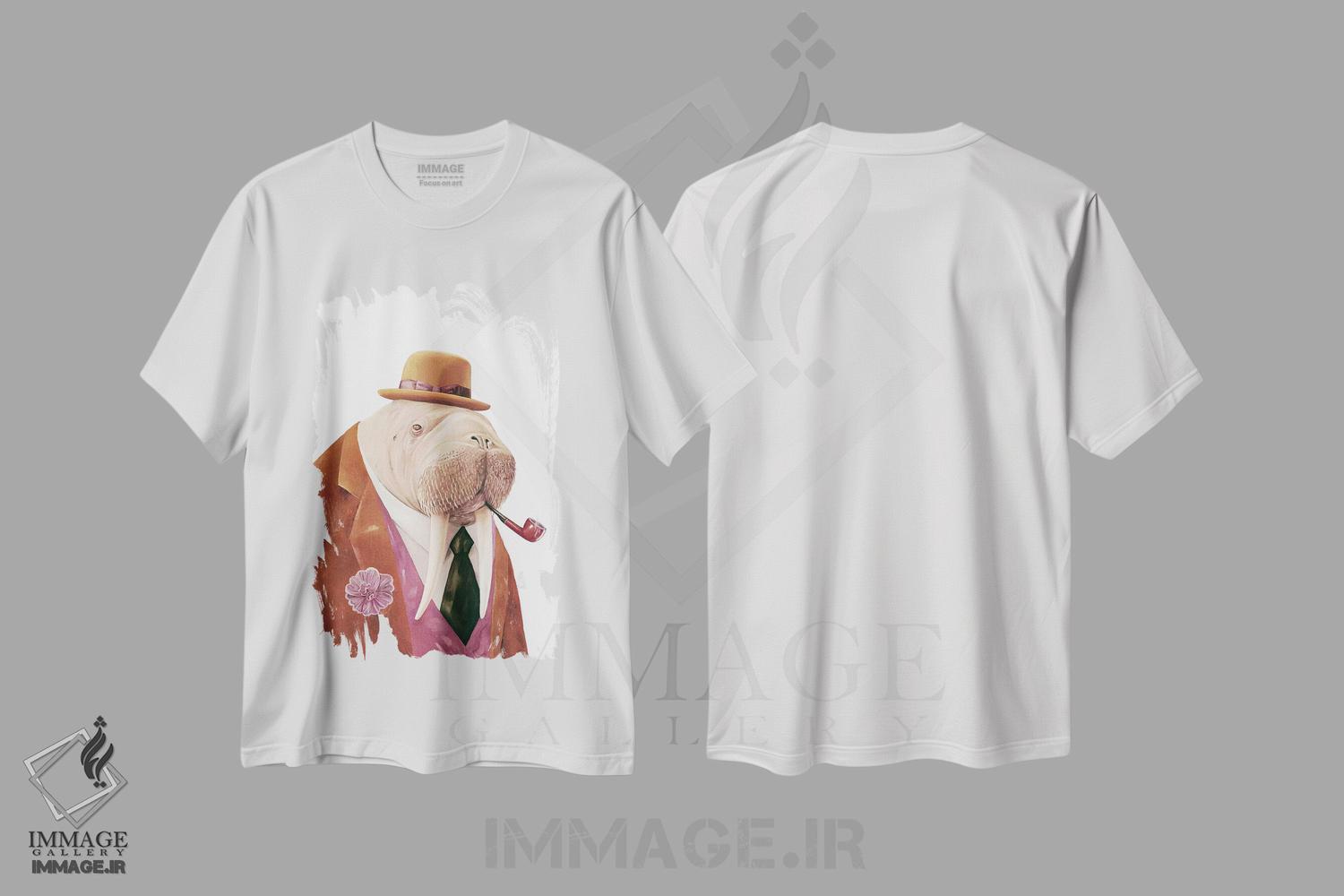 تیشرت طرح دار والروس، هنر دیجیتال اثر انیمال کرو | فروشگاه ایماژ