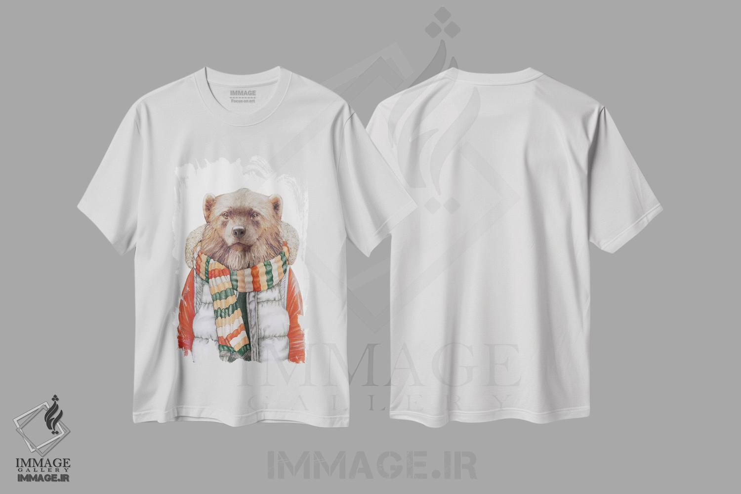 تیشرت طرح دار ولورین زمستانی، حیوانات کریسمسی اثر انیمال کرو | immage.ir