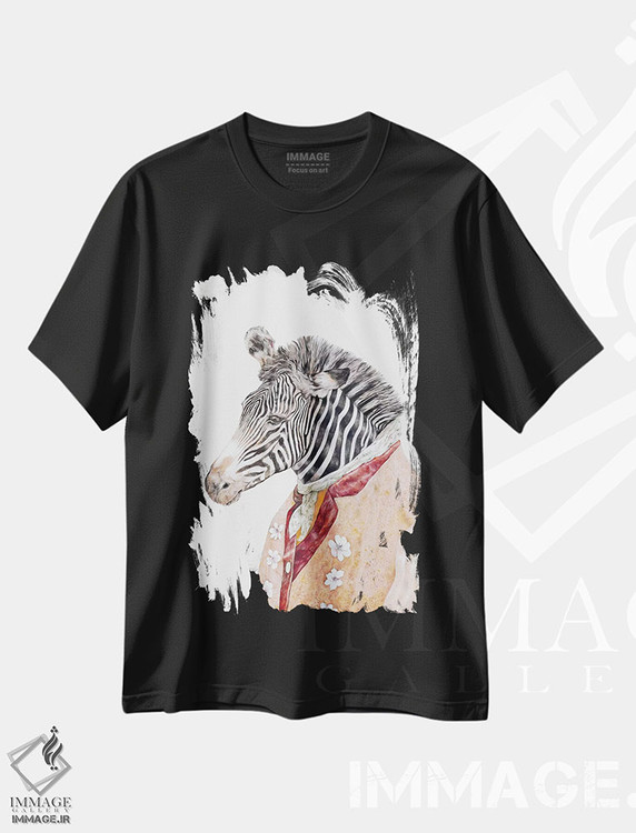 تیشرت طرح دار گورخر، هنر دیجیتال اثر انیمال کرو | immage.ir