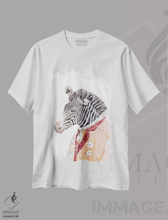 تیشرت طرح دار گورخر، هنر دیجیتال اثر انیمال کرو | فروشگاه ایماژ