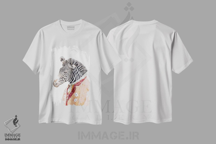 تیشرت طرح دار گورخر، هنر دیجیتال اثر انیمال کرو | فروشگاه ایماژ