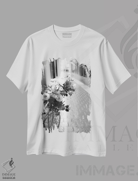 تیشرت طرح دار دوچرخه گل دار، مدیوم اثر آکوستا | immage.ir