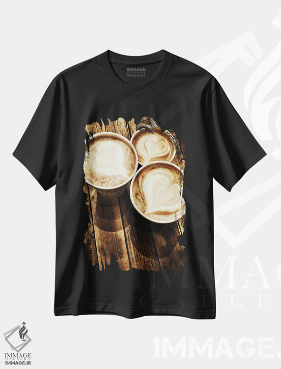 تیشرت طرح دار عشق در یک لاته، مدیوم اثر آکوستا | immage.ir
