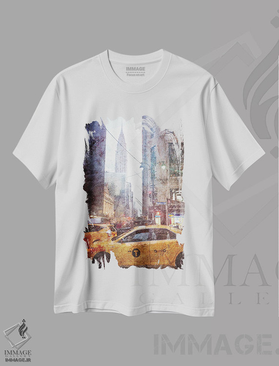 تیشرت طرح دار خیابان مدیسون بارانی، مدیوم اثر آکوستا | immage.ir